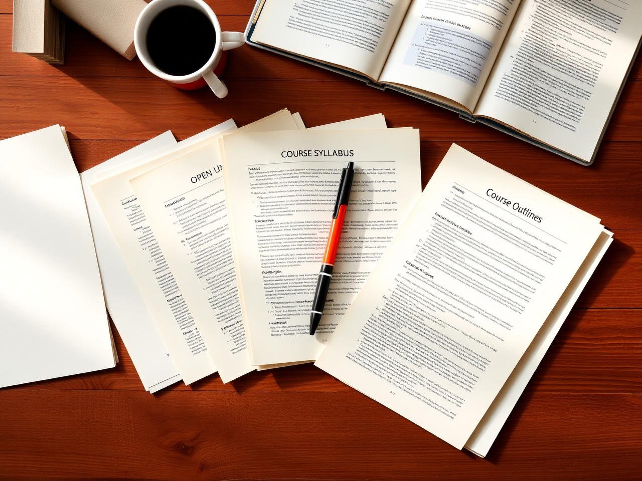 Syllabus documents laid out for comparison